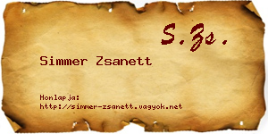 Simmer Zsanett névjegykártya
