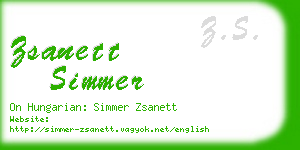 zsanett simmer business card